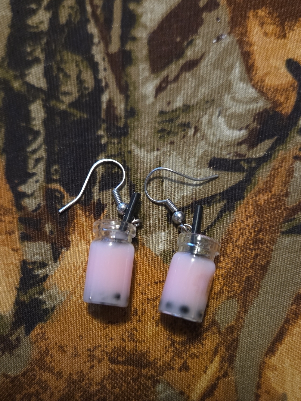 🍿2 For $10🍿Cute Pink Bubble Tea Dangle Earrings